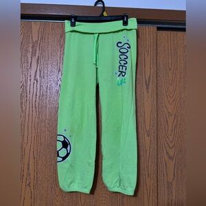 Y2K green justice foldover kids size 14 sweatpants